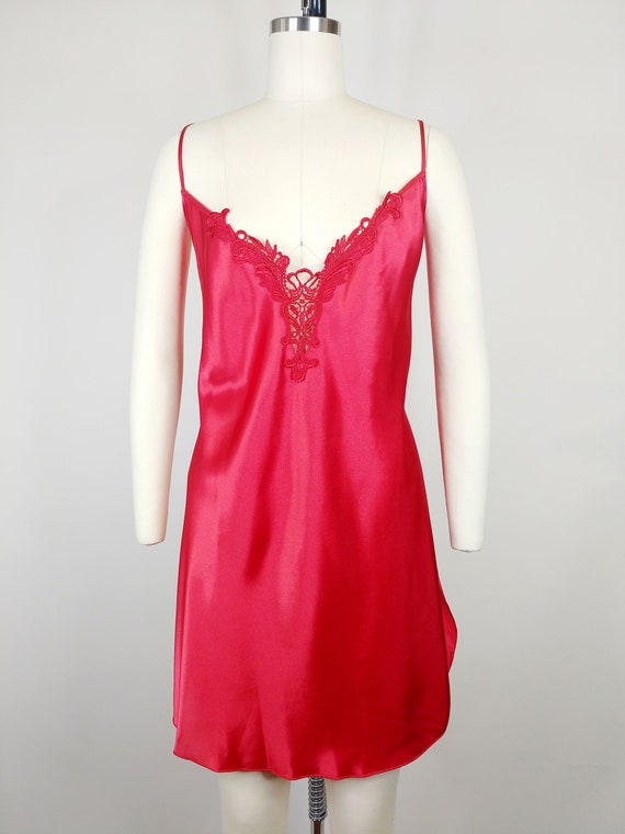 1990s Red Satin Nightgown | Vintage 90s Volup Bia… - image 2