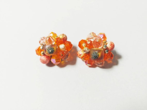 1960s West Germany Demi Parure Multi Color Orange… - image 7