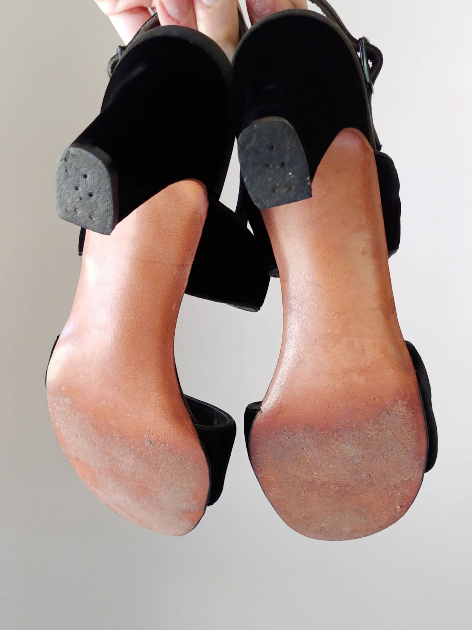 black square sandals