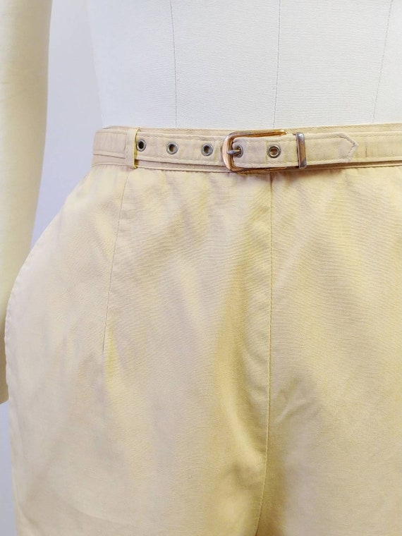 1950s Mustard Yellow Cotton Shorts | Vintage 50s … - image 4