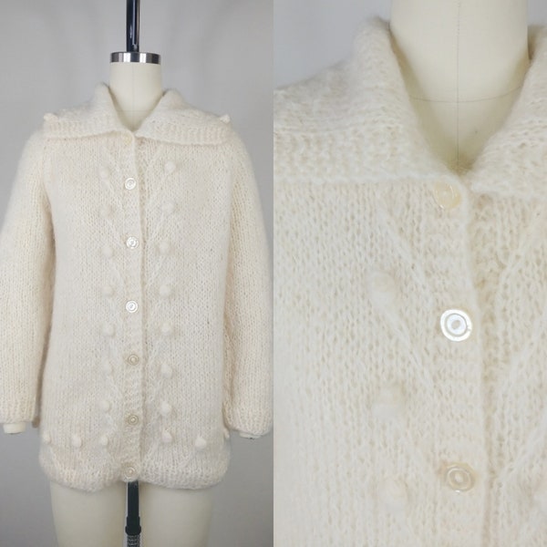 Soft Mohair Pom Pom Cardi (M)