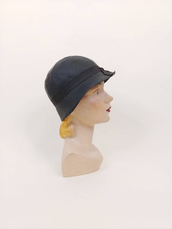 1930s Florence Walton Slouch Hat | Vintage 30s Bl… - image 8