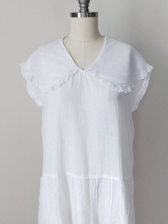 1920s Pilgrim Collar White Cotton Voile Dress | V… - image 3