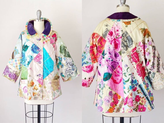 1960s Patchwork Crazy Quilt Jacket | Vintage 60s C