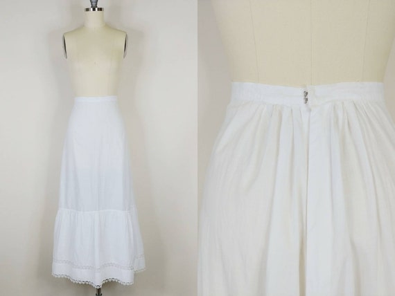 Victorian Summer White Cotton Lace Petticoat | 19… - image 1