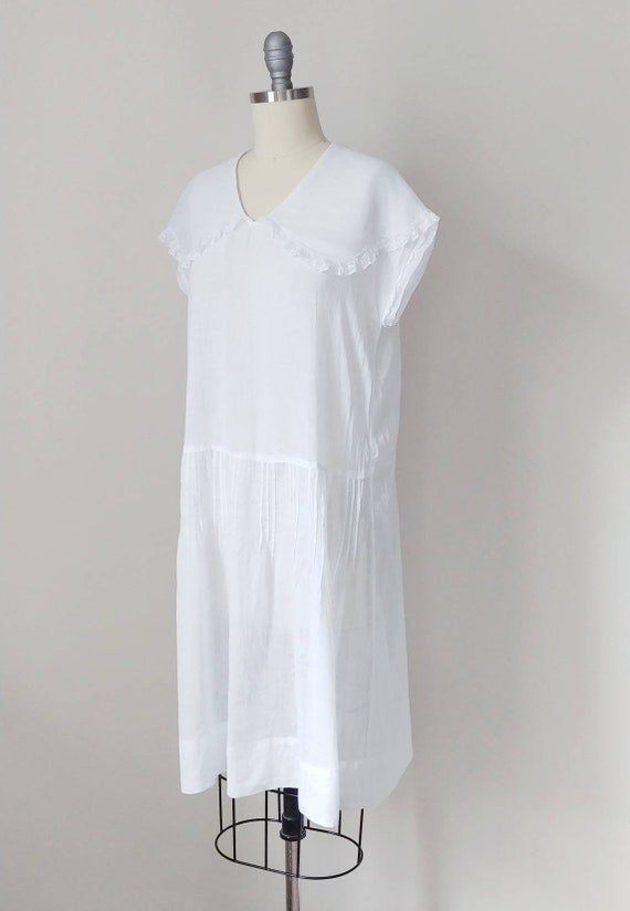 1920s Pilgrim Collar White Cotton Voile Dress | V… - image 5