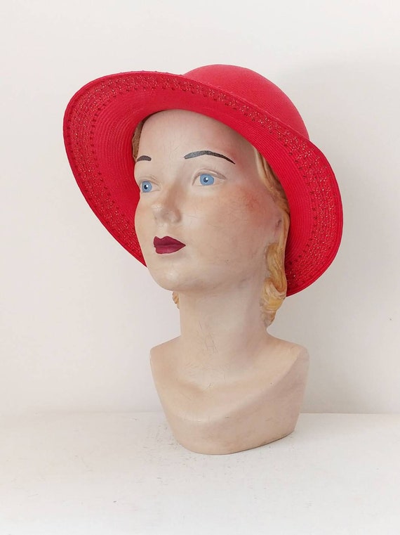 1960s Jack McConnell Red Feather Label Brimmed Ha… - image 3