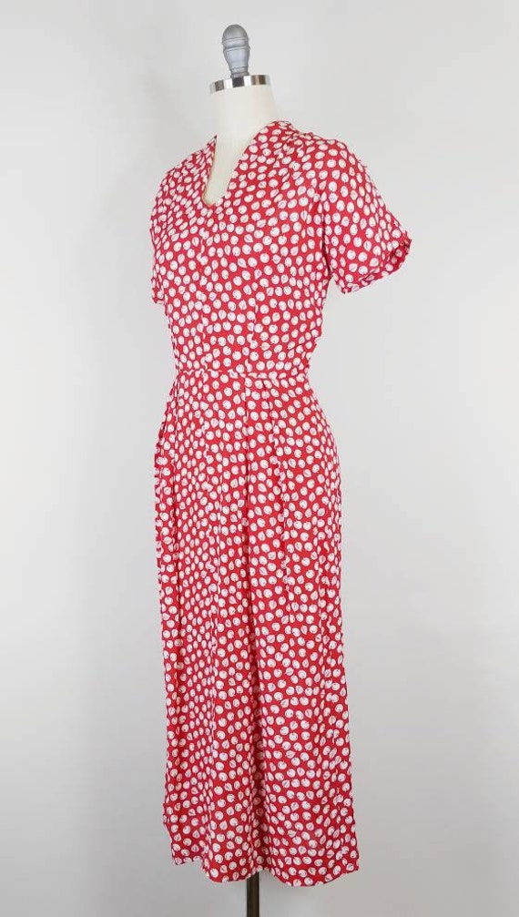 1940s Apple Novelty Print Rayon Dress | Vintage 4… - image 5