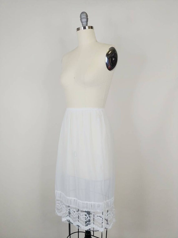 1950s White Nylon Half Slip | Vintage 50s Skirt S… - image 4