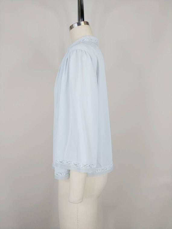 1960s Shadowline Light Blue Nylon Bed Jacket | Vi… - image 6