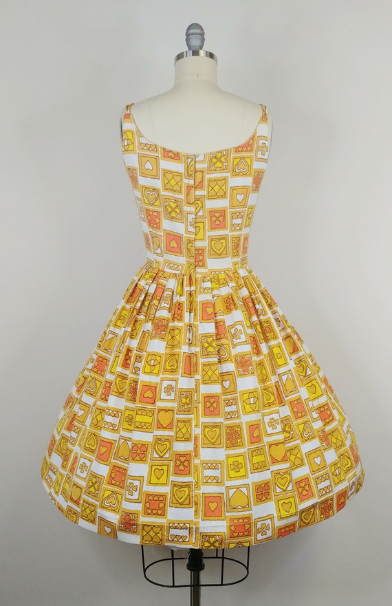 1960s Heart Novelty Print Sun Dress | Vintage 60s… - image 8