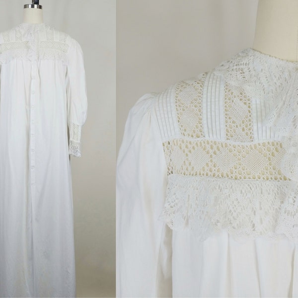 Antique White Cotton Maxi Nightdress - Etsy
