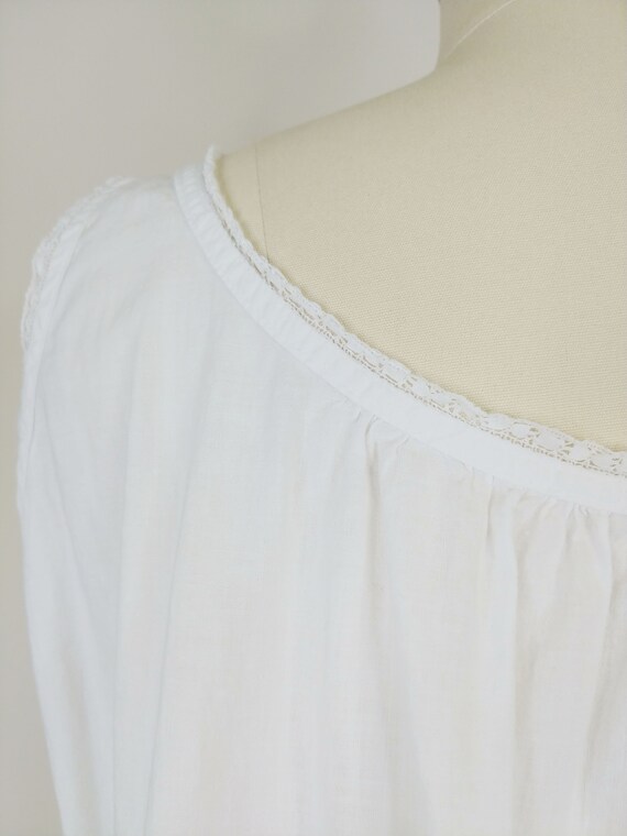 1910s White Cotton Chemise | Antique Edwardian Sl… - image 7