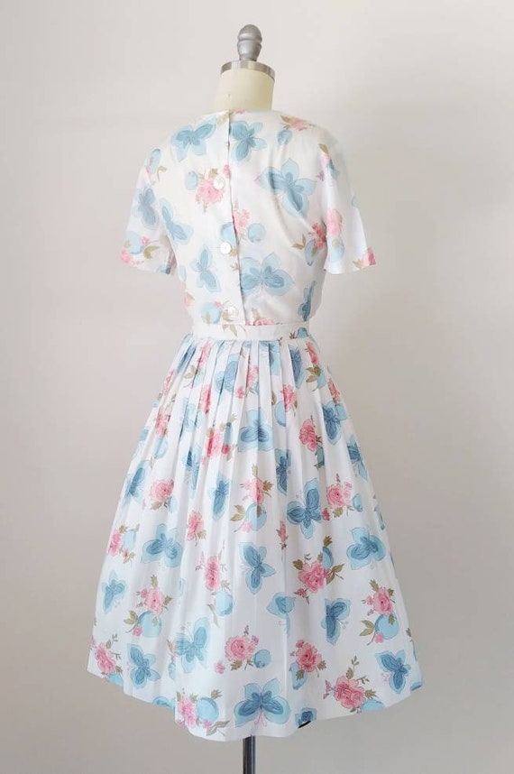 Vintage 1950s Tan Moth Butterfly Novelty Print Skirt | XS