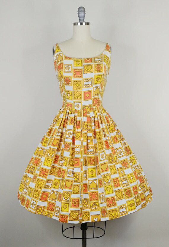 1960s Heart Novelty Print Sun Dress | Vintage 60s… - image 2