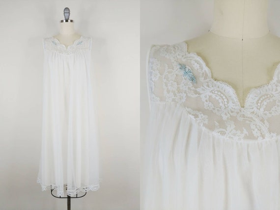 1950s Shadowline White Double Layer Chiffon Peign… - image 8