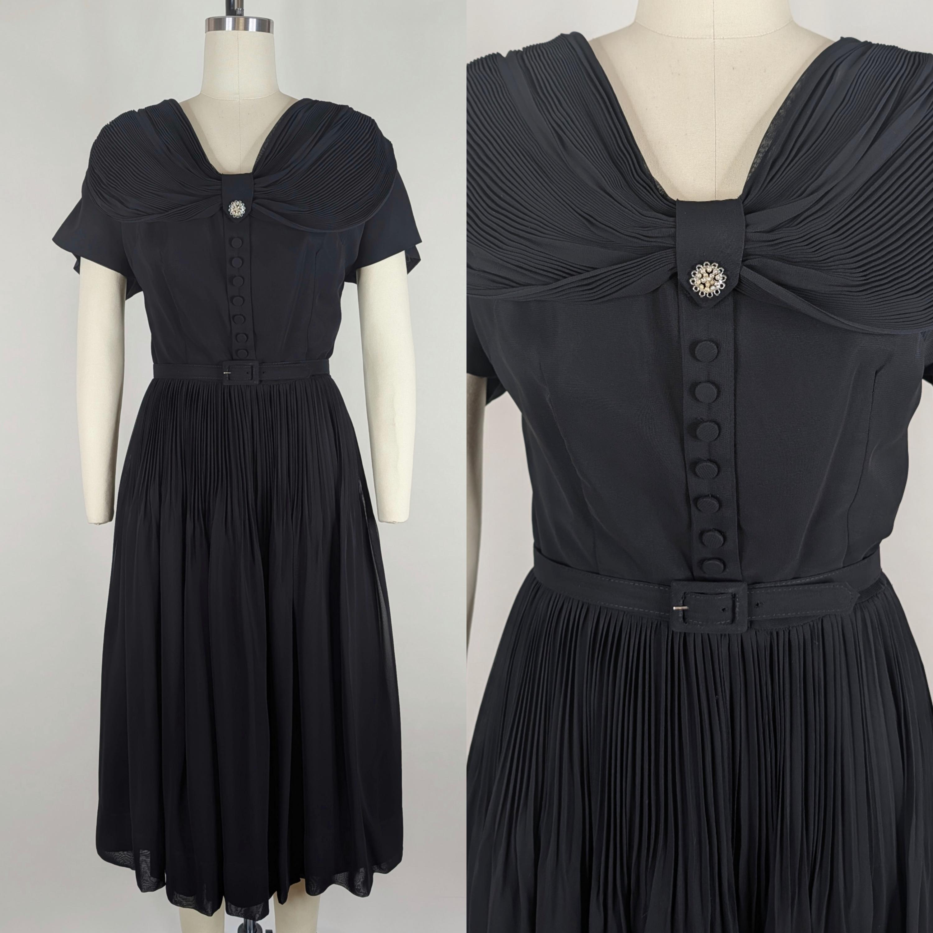 Chiffon Dress 1940s - Etsy