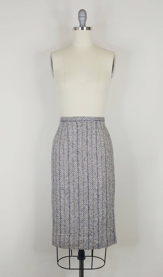 1960s Tweed Pencil Skirt | Vintage 60s Black Brow… - image 2