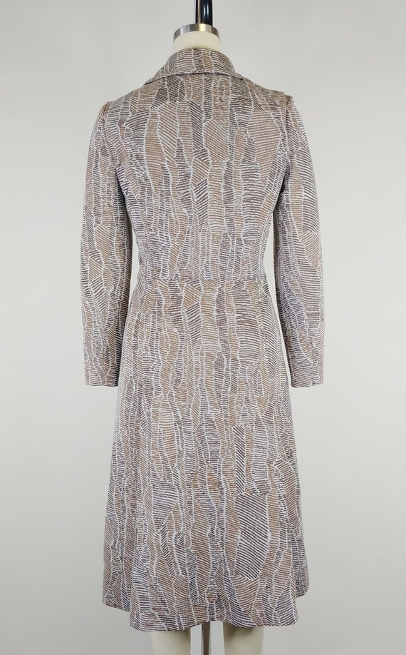 1960s Saks Brown Double Knit Polyester Dress | Vi… - image 7