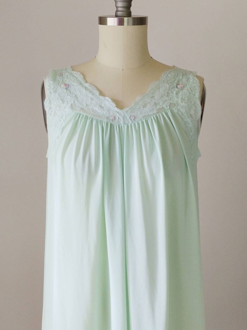 1960s Mint Green Babydoll Nightgown Vintage 60s Nylon Etsy