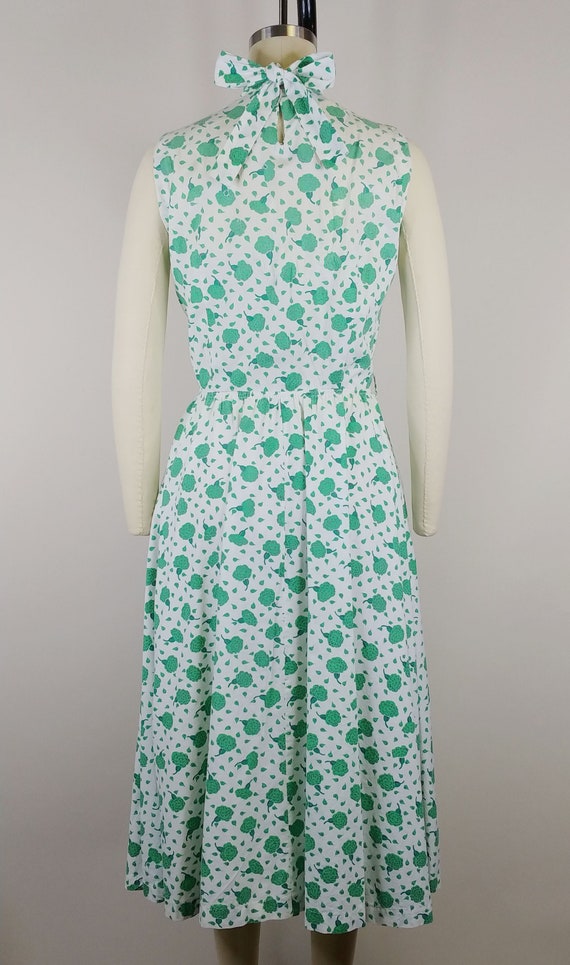 1950s Hope Reed Green and White Floral Dress | Vi… - image 6