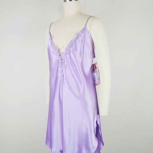 1990s Plus Size shops Lavender Satin Peignoir Set | Vintage 90s Light Purple Nightgown and Kimono Robe | Women's Loungewear Lingerie 3X