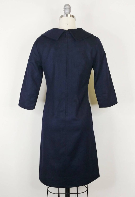 1960s Black Wool Wiggle Dress | Vintage 60s Rolle… - image 6