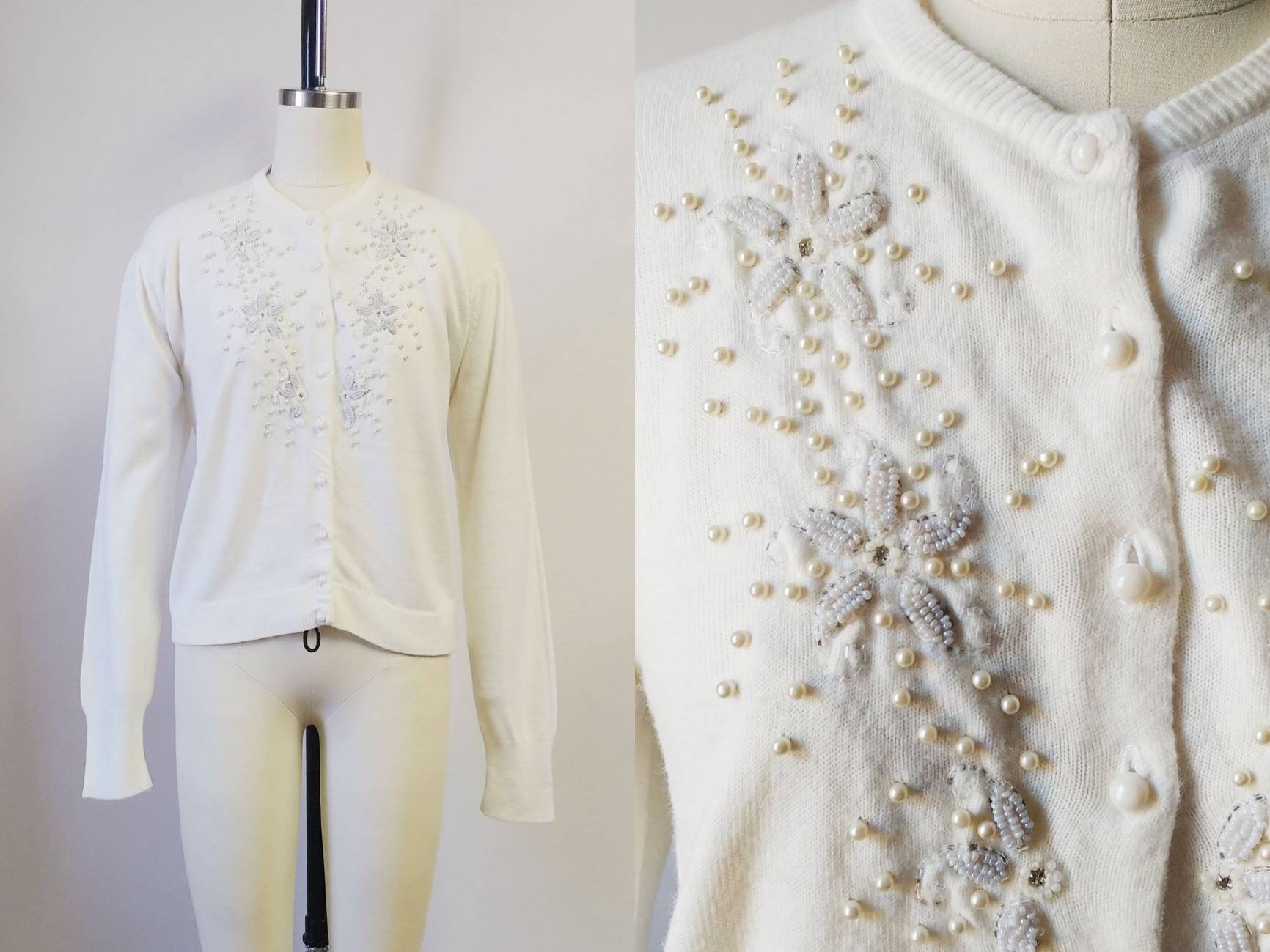 1950s Tobi of California Cream Beaded Cardigan Vintage 50s - Etsy