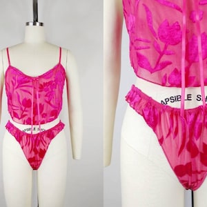 Sexy Hot Pink Layered Lace Top and Skirt Set. One Size Lingerie
