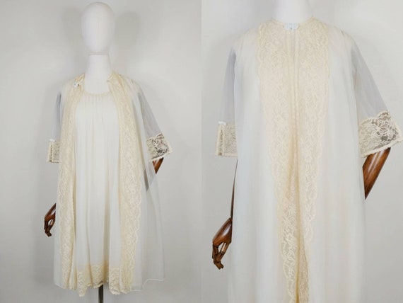 1960s Vanity Fair Double Layer Chiffon Peignoir Set Vintage | Etsy