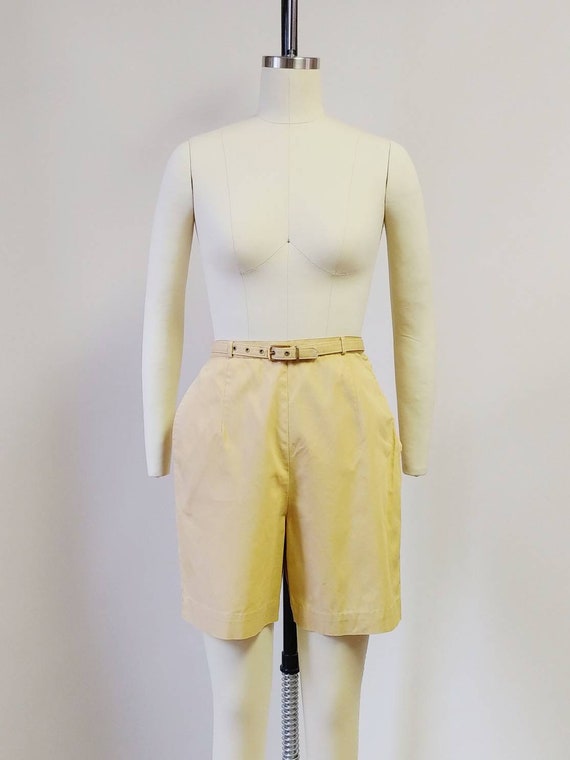 1950s Mustard Yellow Cotton Shorts | Vintage 50s … - image 2