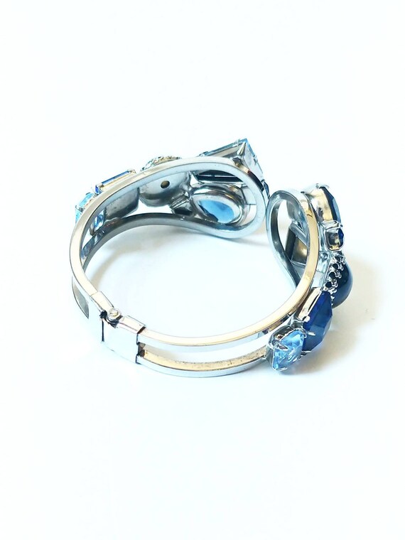 Vintage 1950's Blue Rhinestone Bracelet, Something Blue for