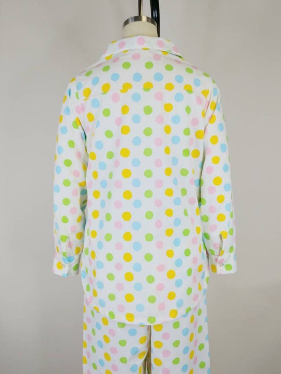 1960s Candy Colors Polka Dot Cotton Pajamas | Vin… - image 7
