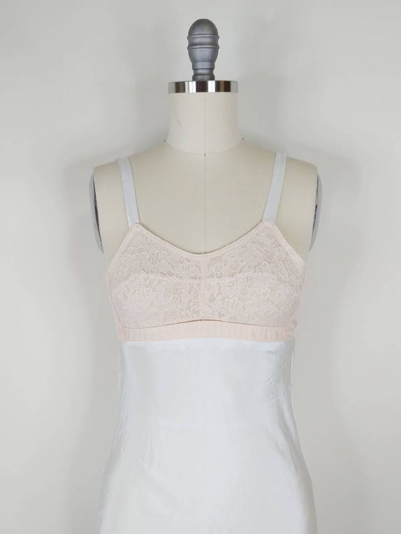 1930s Bias Cut White Slip Built in Bra | Vintage … - image 3