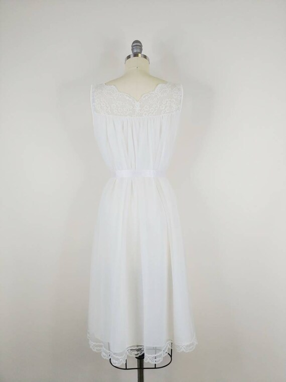 1950s Shadowline White Double Layer Chiffon Peignoir … - Gem