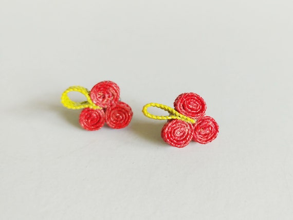 1980s Fruit Salad Straw Earring Set | Vintage 80s… - image 2