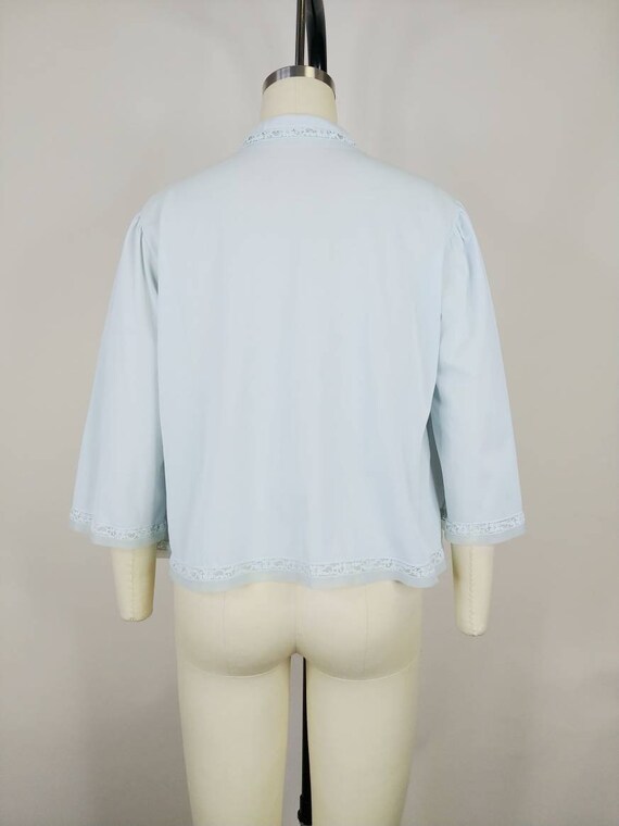 1960s Shadowline Light Blue Nylon Bed Jacket | Vi… - image 7
