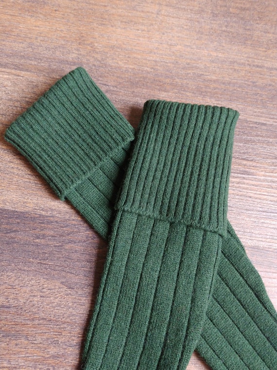 1940s Forest Green Wool Knit Knee Socks - image 2