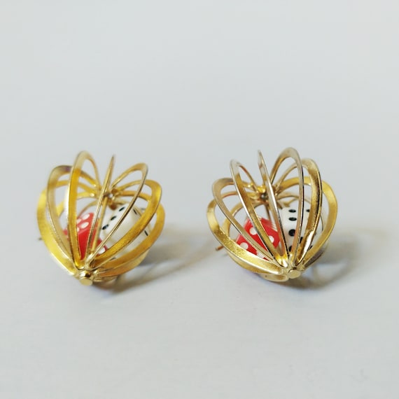1960s Lucky Dice Cage Novelty Earrings | Vintage … - image 3
