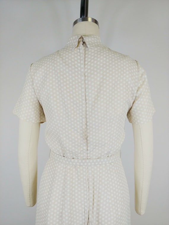 1950s Polka Dot Wiggle Dress | Vintage 50s Beige … - image 8
