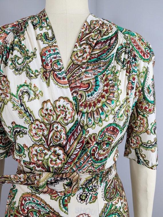 1940s New York Creation Paisley Jersey Dress | Vintage 40s Dress View 4