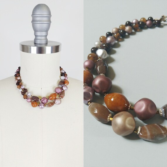 thumbnail image 2 of L244 Festive Cubes Beaded Necklace & Bracelet Set - Iris Fashion Jewelry 2 of 14