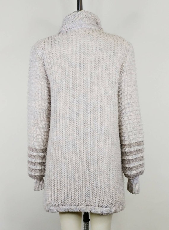1980s Mulberry Street Beige Knit Sweater Coat | V… - image 7