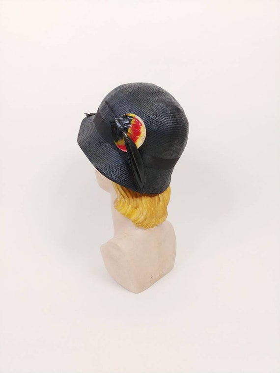 1930s Florence Walton Slouch Hat | Vintage 30s Bl… - image 6