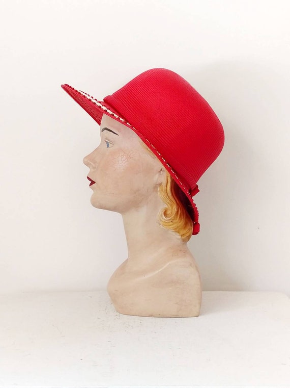 1960s Jack McConnell Red Feather Label Brimmed Ha… - image 2