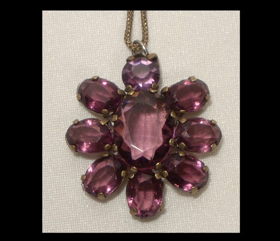 1920s 1930s Czechoslovakian bohemian amethyst cry… - image 2