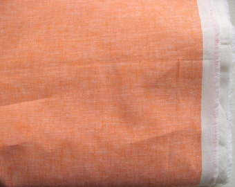 2 Yard 30 inches long 60" Wide Peach Pure Linen Fabric