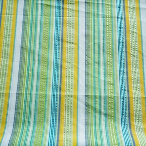 Grün Gelb Weiß mit Silber Lurex Garngefärbte Baumwollgewebe Gestreift Bekleidungsstoff