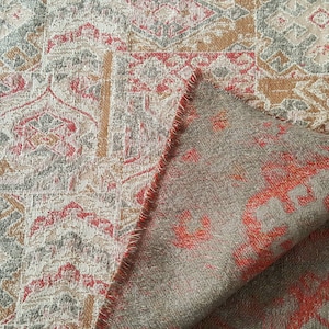 Vintage Look Yarn Dyed Woven Cotton Dhurrie Upholstery Pillow Bags Fabric Home Decorating Fabric Sold by Yard