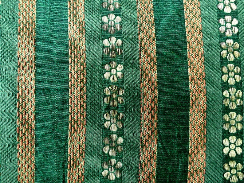 Dark Green Polyester Rayon Blend Fabric Jacquard Fabric Woven Etsy
